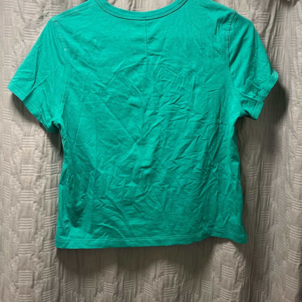 Lululemon green Classic-Fit Cotton-Blend T-Shirt, size 6